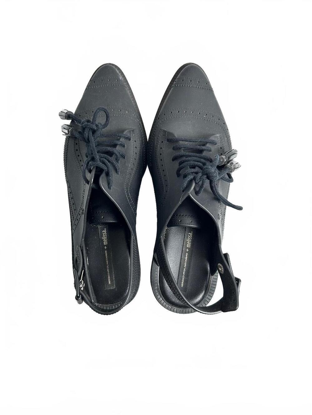 Alexandre Herchcovitch + Melissa Black Pointed Toe Slingback Oxfords, Size 7